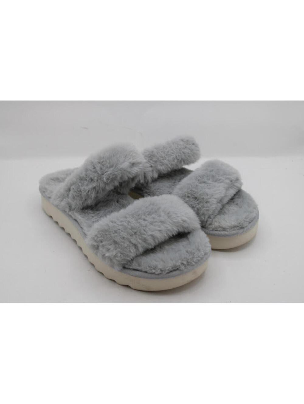 Koolaburra by UGG Gray Fuzzy Slide Slippers Women's Size 7